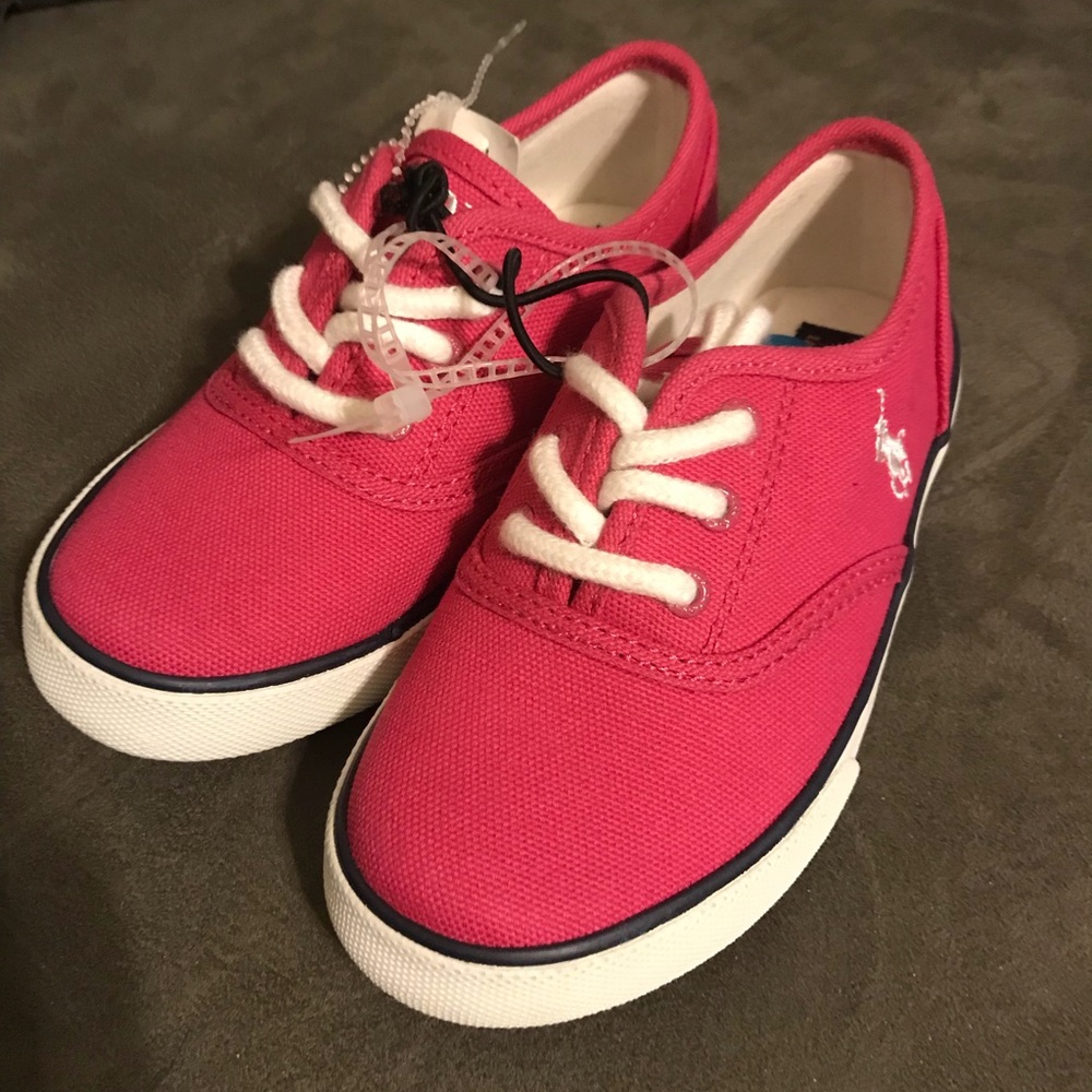 Girls Polo Tennis Shoes Pink 10